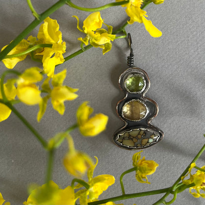 Variscite, Peridot and Citrine Pendant