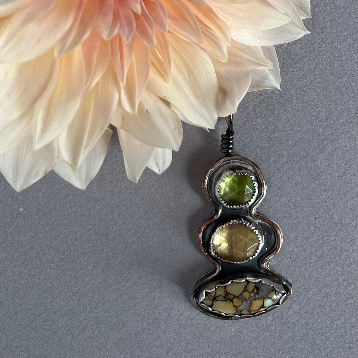 Variscite, Peridot and Citrine Pendant