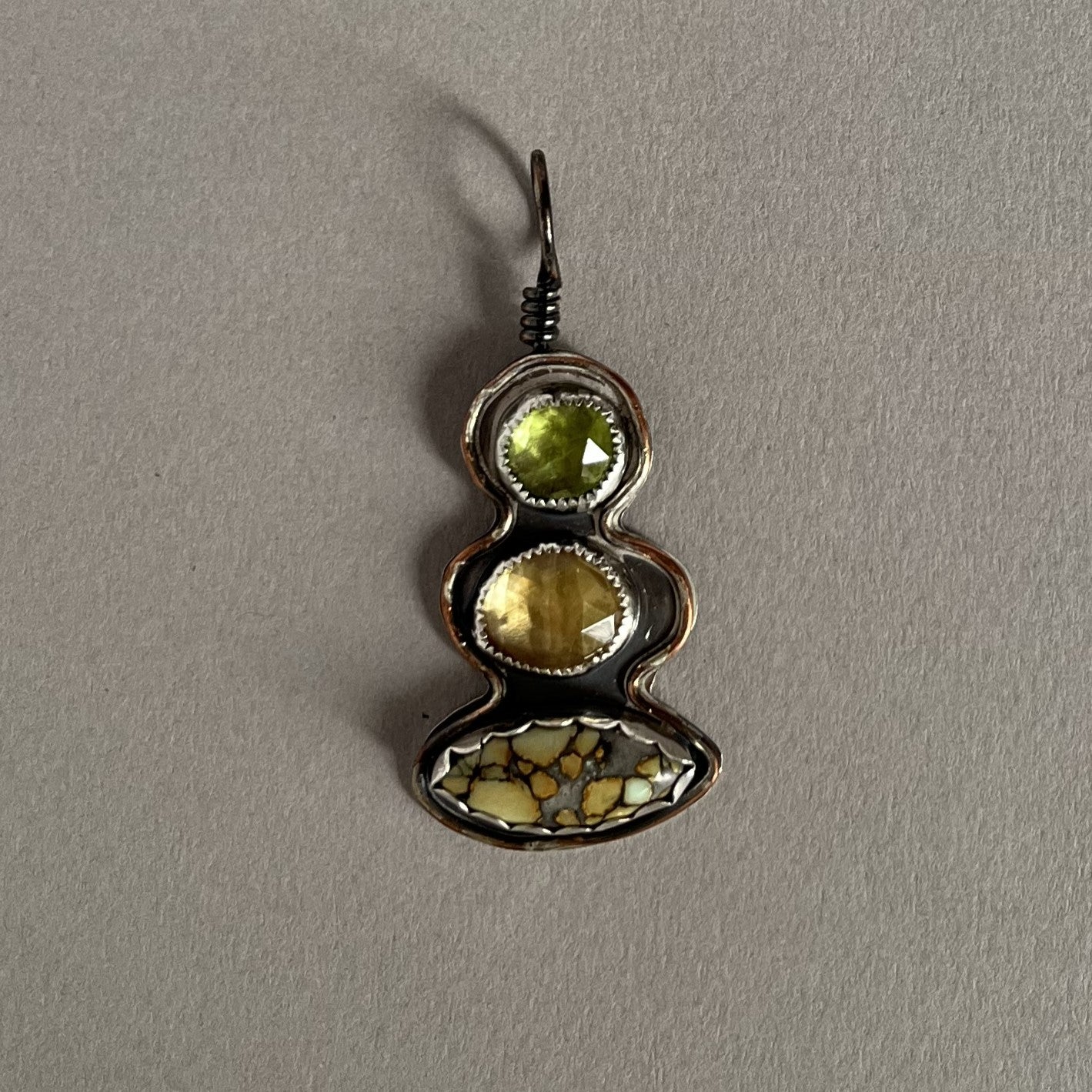 Variscite, Peridot and Citrine Pendant