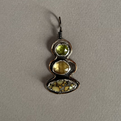 Variscite, Peridot and Citrine Pendant