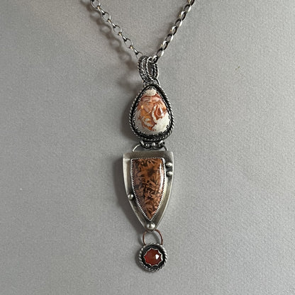 Boulder Opal, Petrified Wood & Carnelian Trio